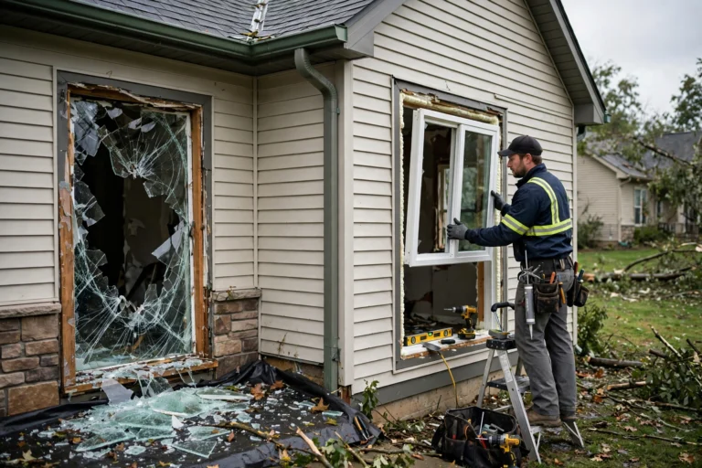 Emergency window replacement after storm damage in El Paso